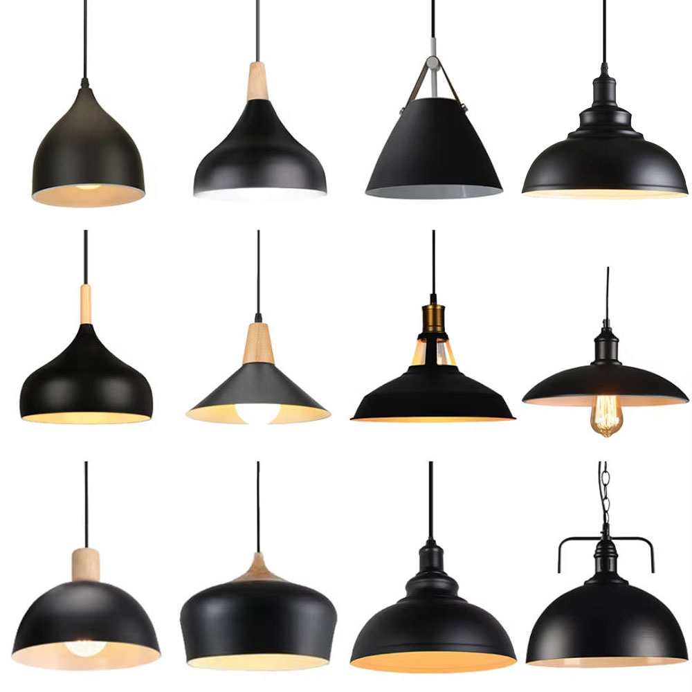 Outdoor Lighting Pendant - Nordische Moderne Hängelampen Vintage Eisen Schwarz