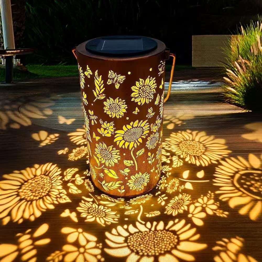 Outdoor Lighting Waterproof - Sonnenblumenlicht und Schattenlicht, wasserdichte Außenleuchte, solarbetrieben,