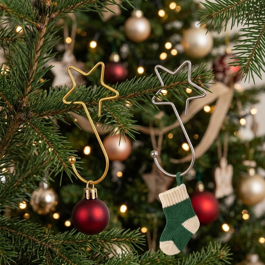 Outdoor Lighting On Trees - Sternförmige Ornamenthaken, 60 Stück, für das