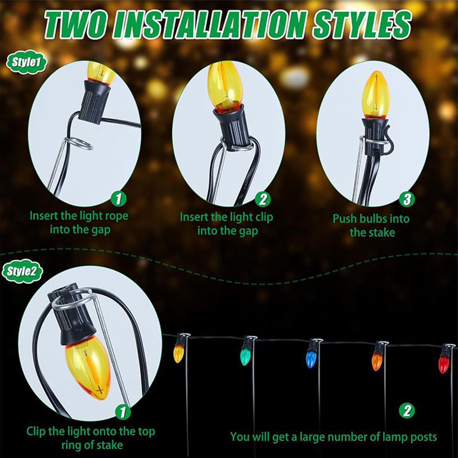 Outdoor Lighting For Christmas - Weihnachtslichtpfähle, 30,5 cm, Rasen, Boden, Außendekoration,