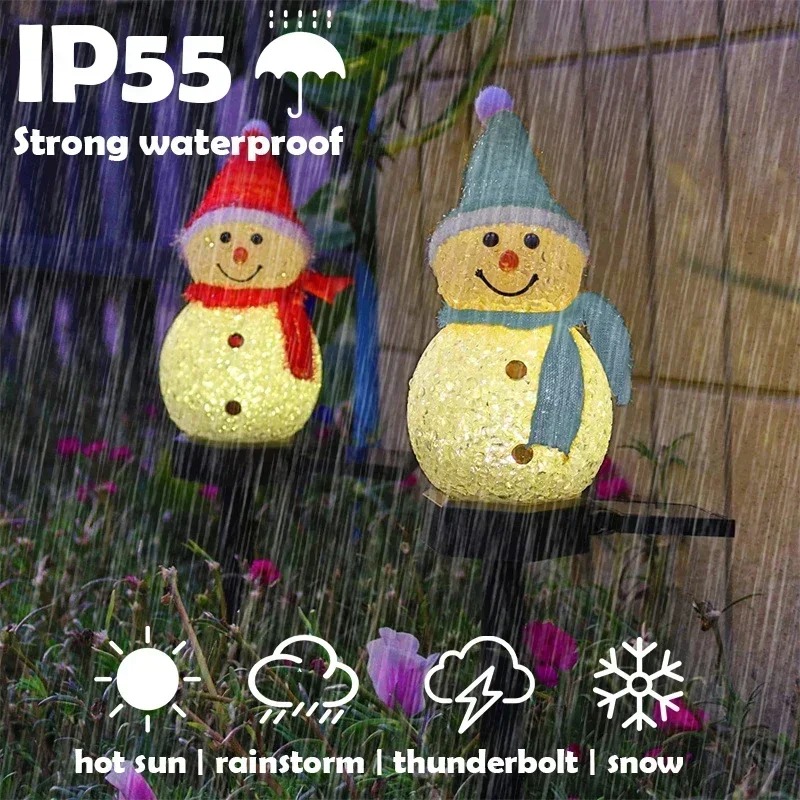 Outdoor Lighting For Christmas - Weihnachts-Schneemann Solar-Gartenleuchte LED Wasserdichte Außenbeleuchtung Hof-Statue-Lampe