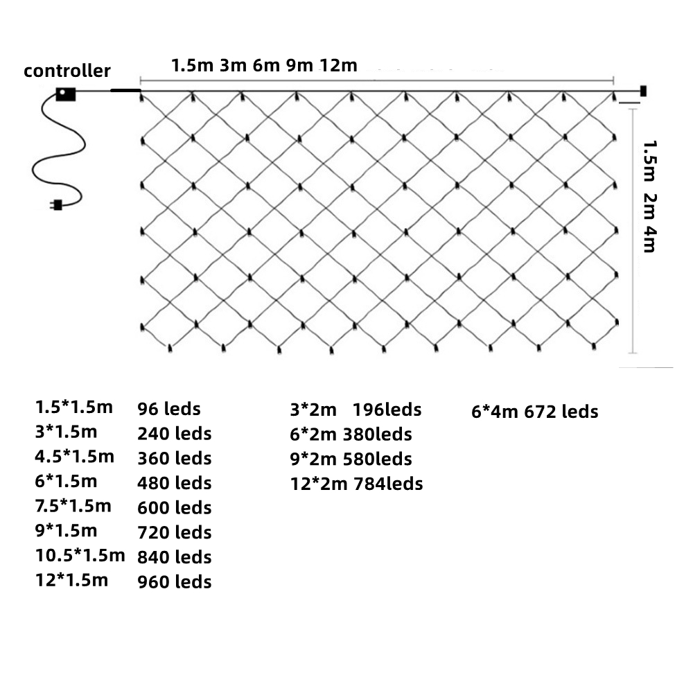 Netz-LED-Lichterkette 3M/6M/12 – Outdoor Lighting Grid Screen Bewertung und Preis