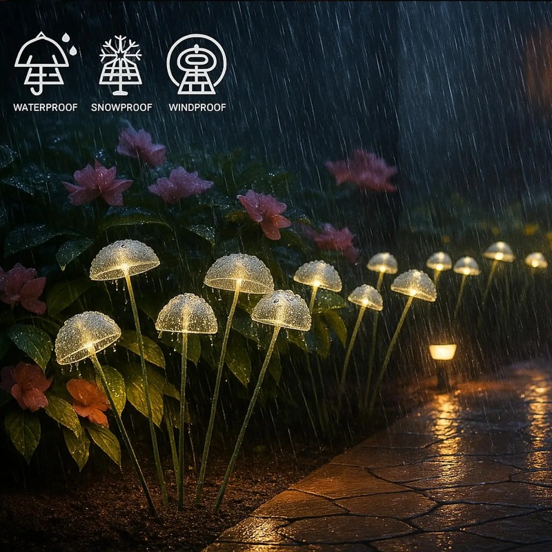 6 LED Solar-Pilz-Ambientebeleu – Outdoor Lighting Jellyfish Bewertung und Preis