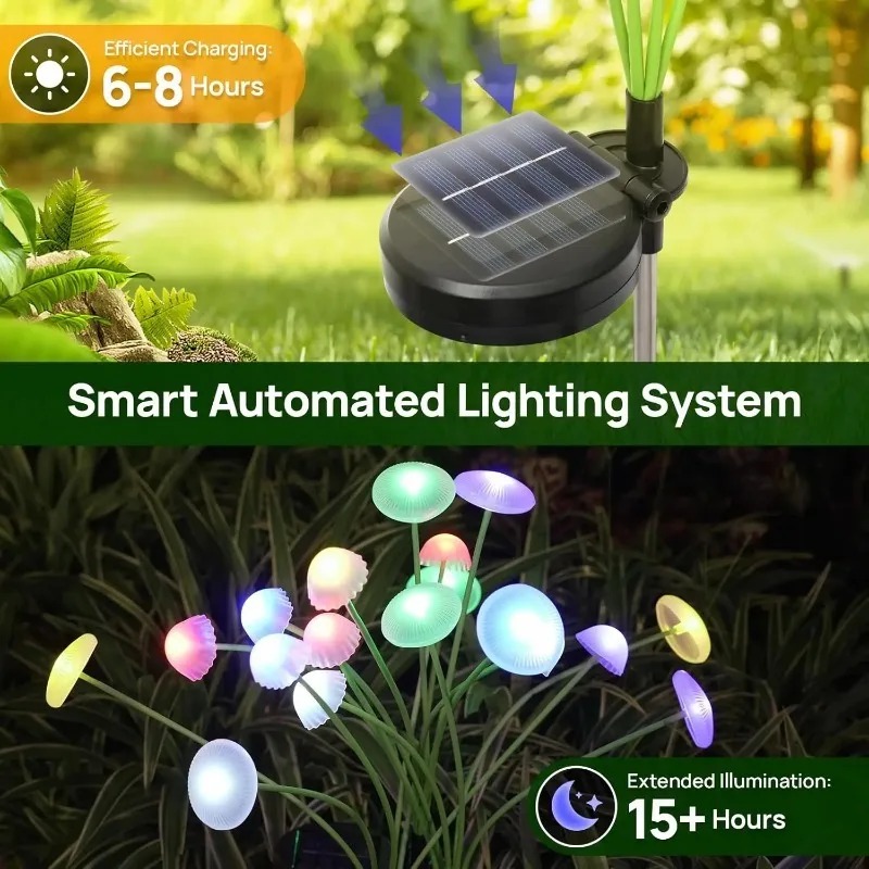 6 LED Solar-Pilz-Ambientebeleu – Outdoor Lighting Jellyfish Bewertung und Preis