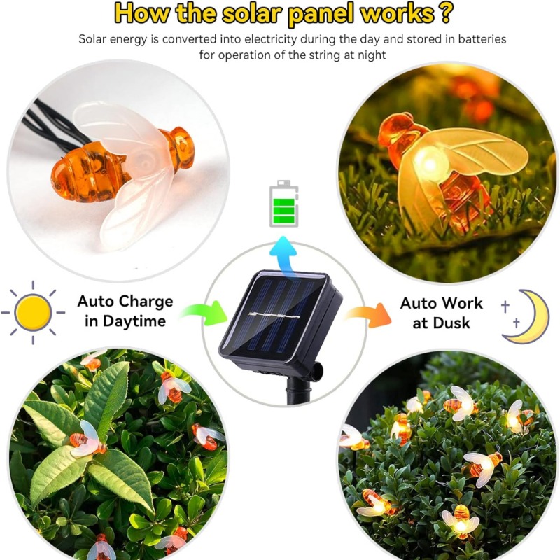 Solar-Bienen-Lichterkette 7m 5 – Outdoor Lighting For Christmas Bewertung und Preis